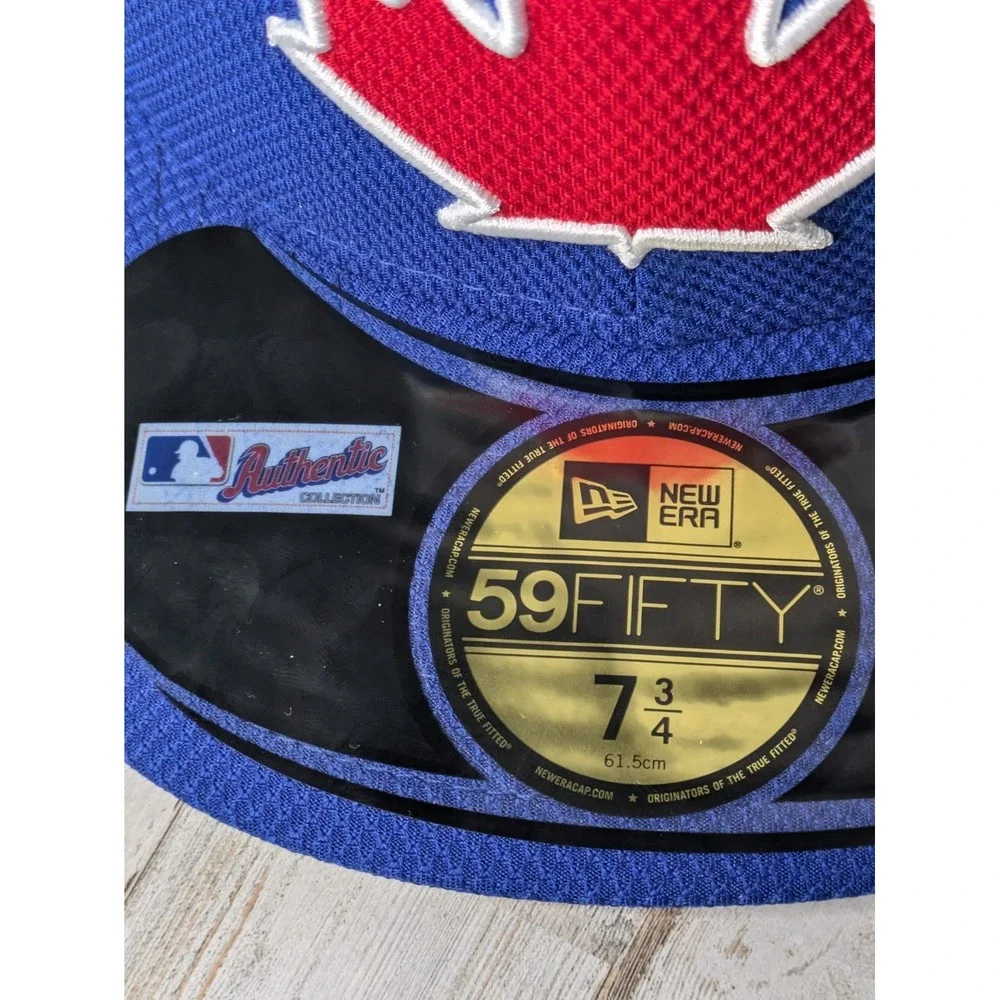 New Toronto Blue‎ Jays New Era Leaf Logo Fitted On Field 59FIFTY Hat  Size 7 3/4